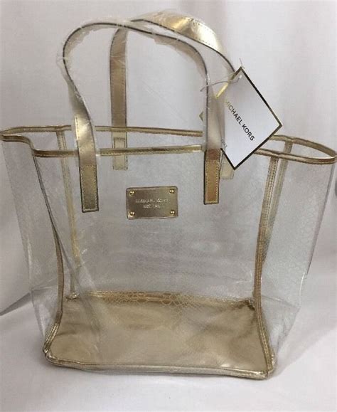 michael kors clear beach tote|Michael Kors clear bag clearance.